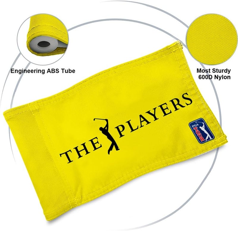 2BUT Golf Players Golf Pin PGA Flag Practic Putting Green Golf Flag For Backyard Garden Double-Sewn 600D Nylon Miniature Pin Flag Regulation Tube Flag (Yellow 20"x13") - Image 3